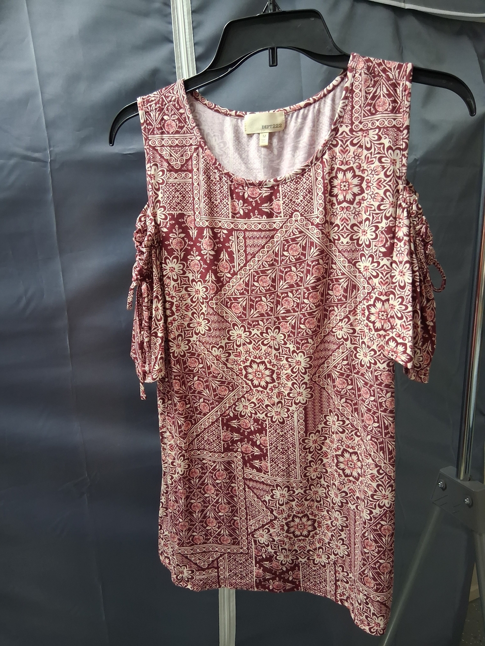 Cold-Shoulder Bandana Print Tank Top in Burgundy by Apt. 9